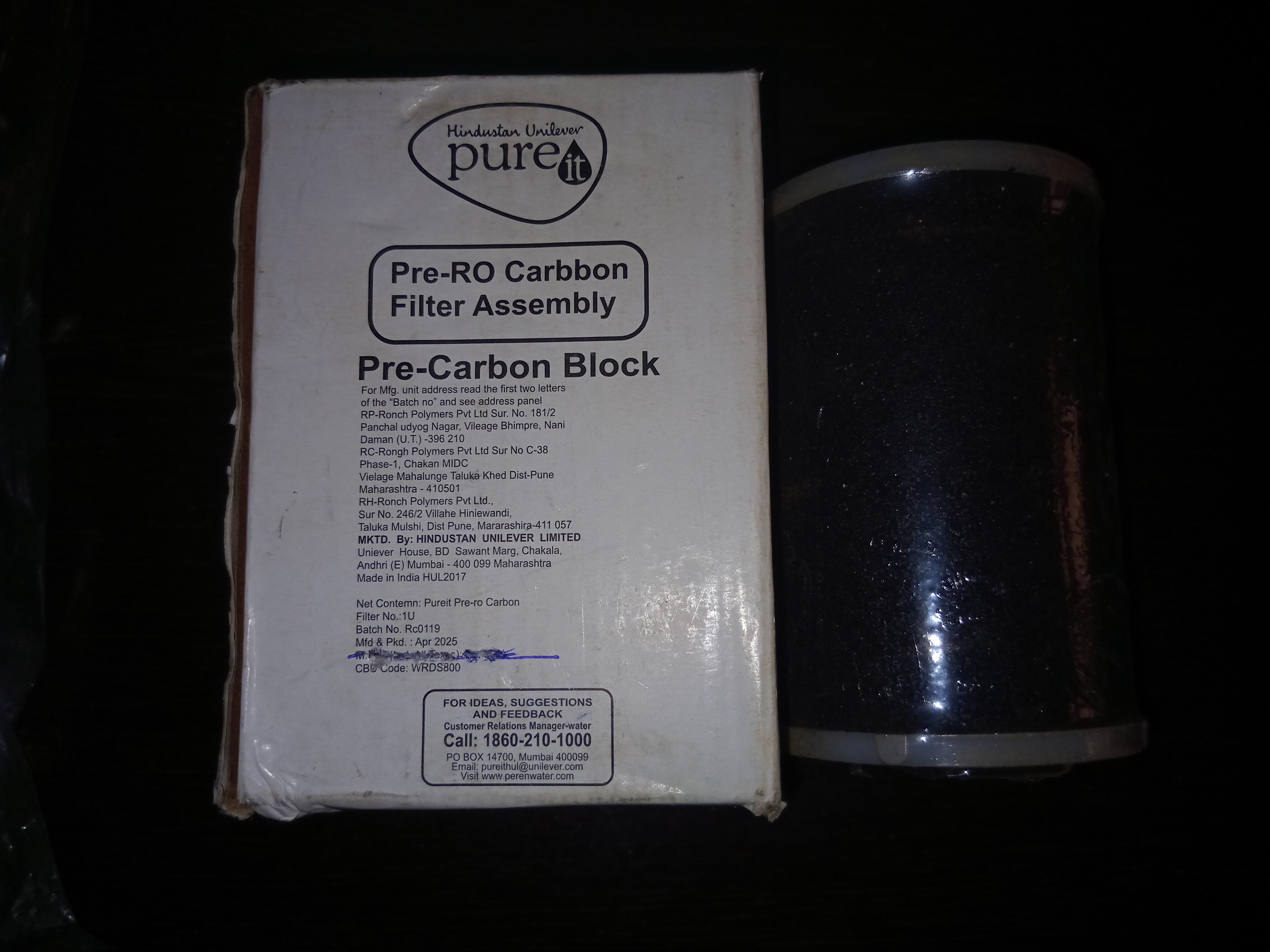 Pre Carbon filter assembly