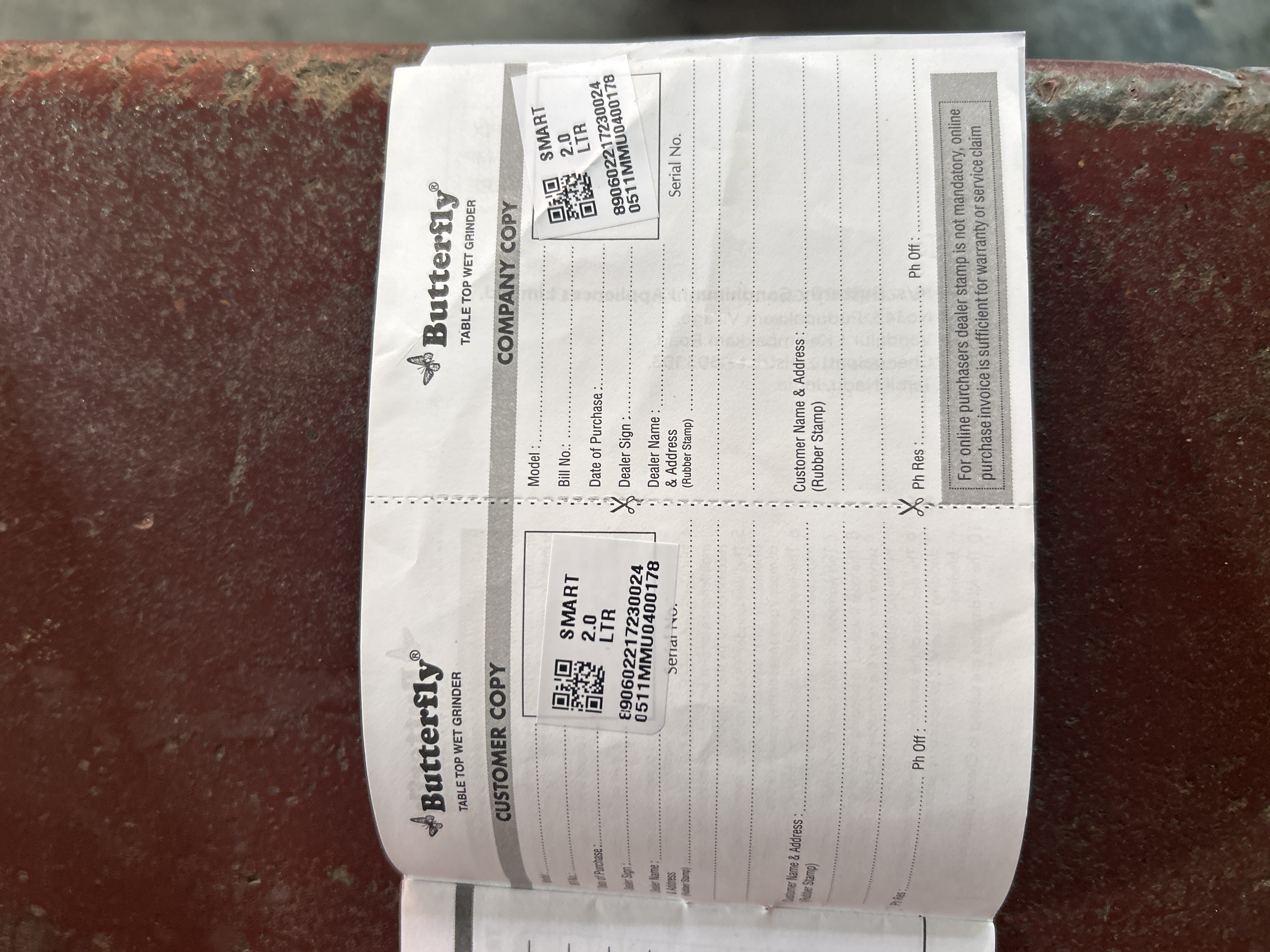 Warranty Card
